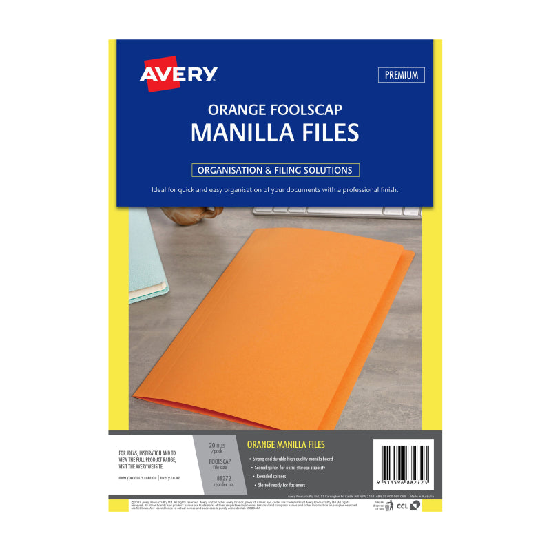 AV Manilla Folder Orng FC Pk20