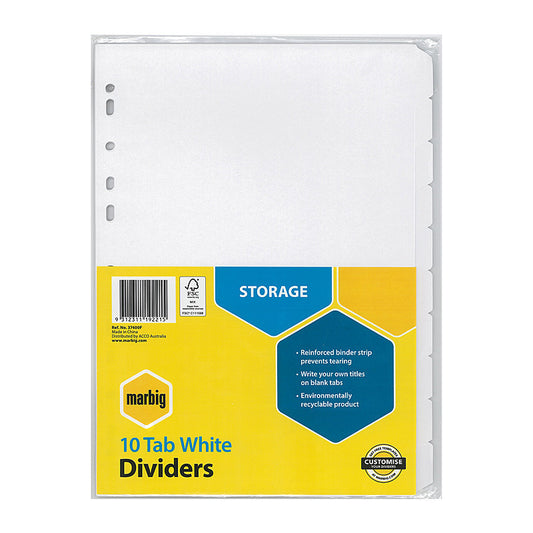 Mbg Divider Wht Mnlla A4 10Tab