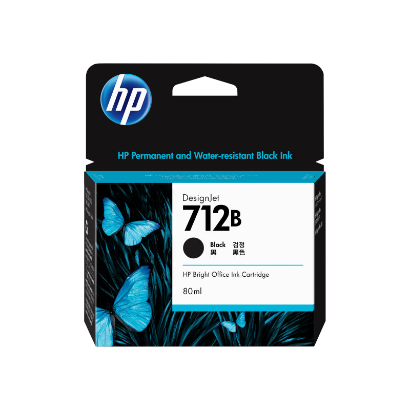 HP #712B 80ml Black Ink 3ED29A